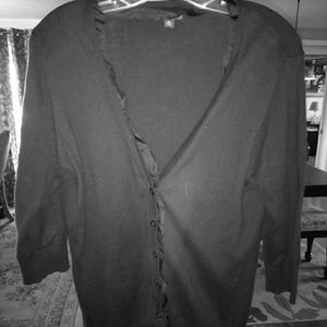 Closet clear out!Black 3/4 sleeve V neck cardigan.